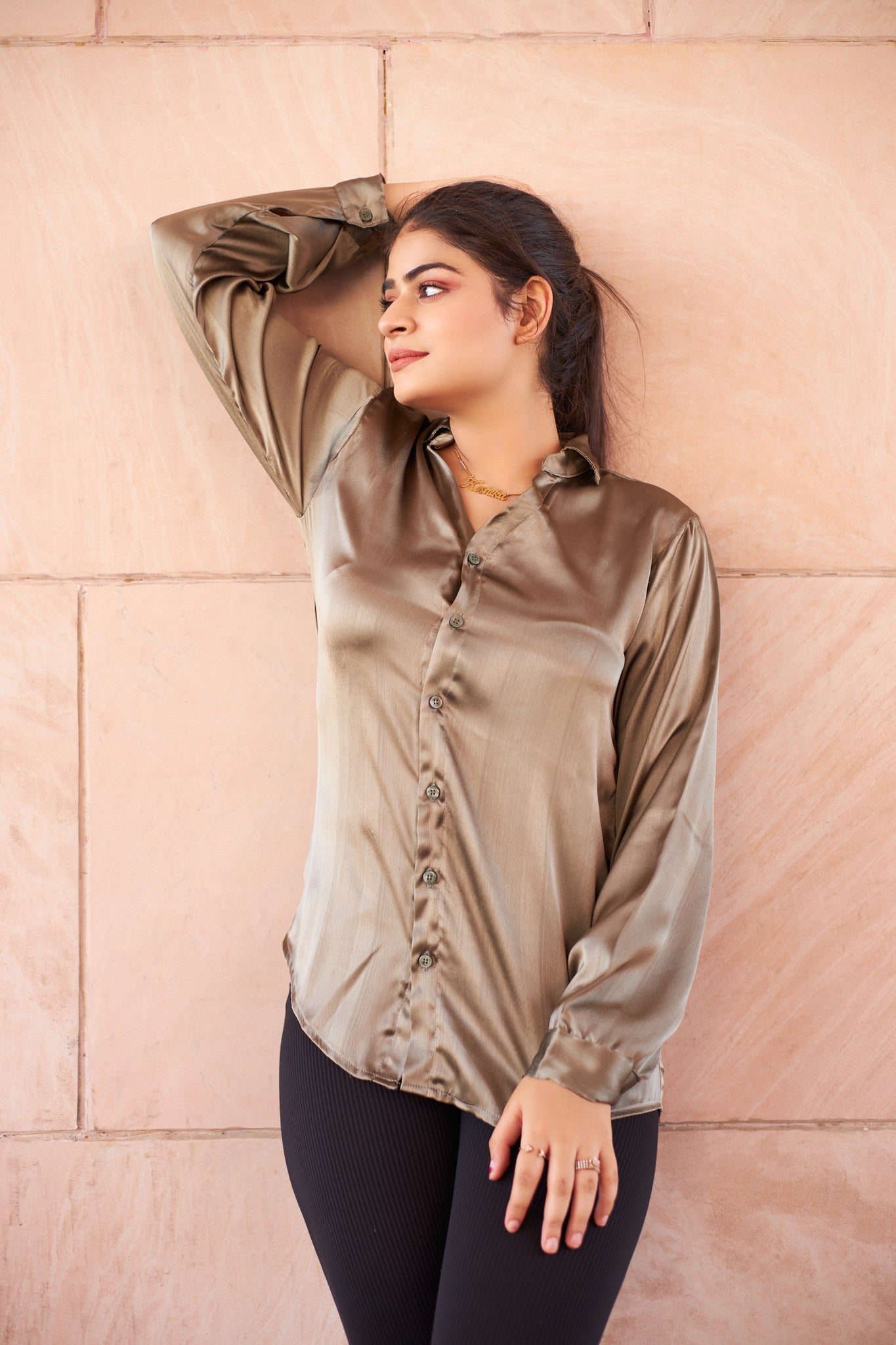 Green Satin Shirt