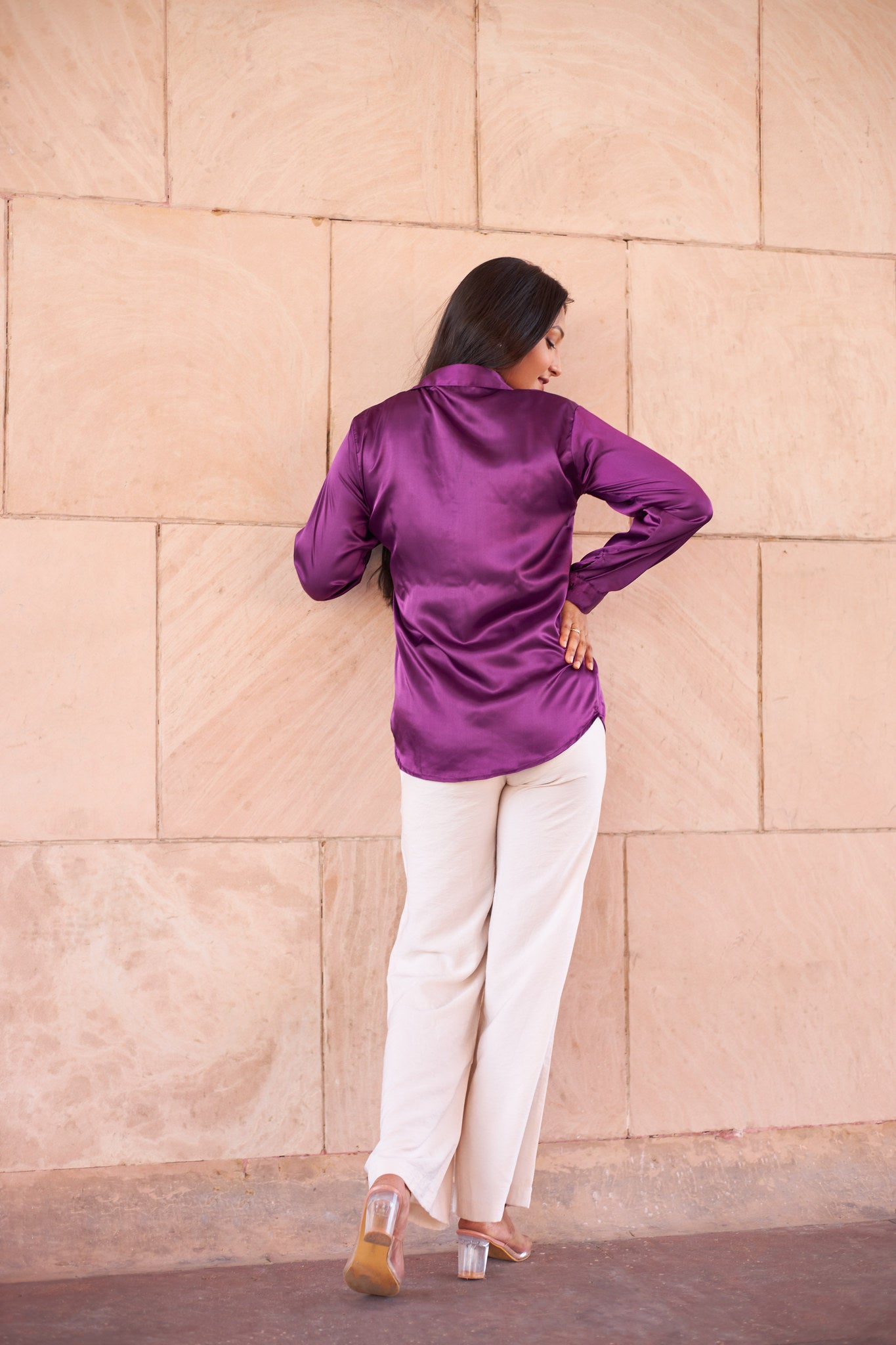 Purple Satin Shirt