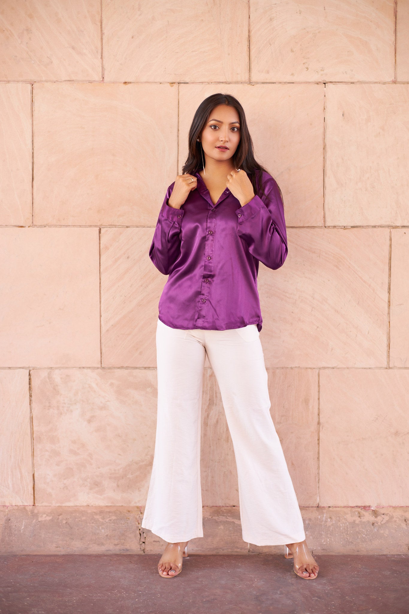 Purple Satin Shirt