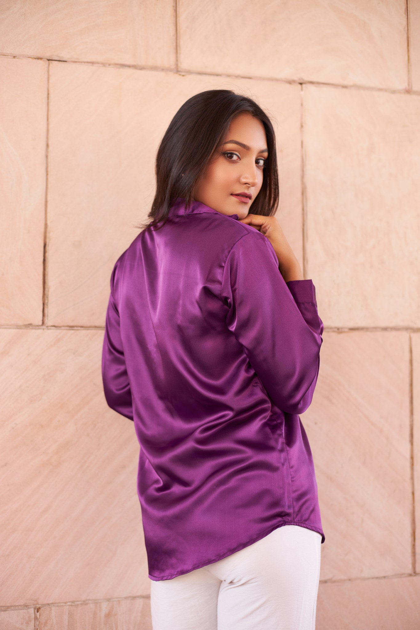 Purple Satin Shirt