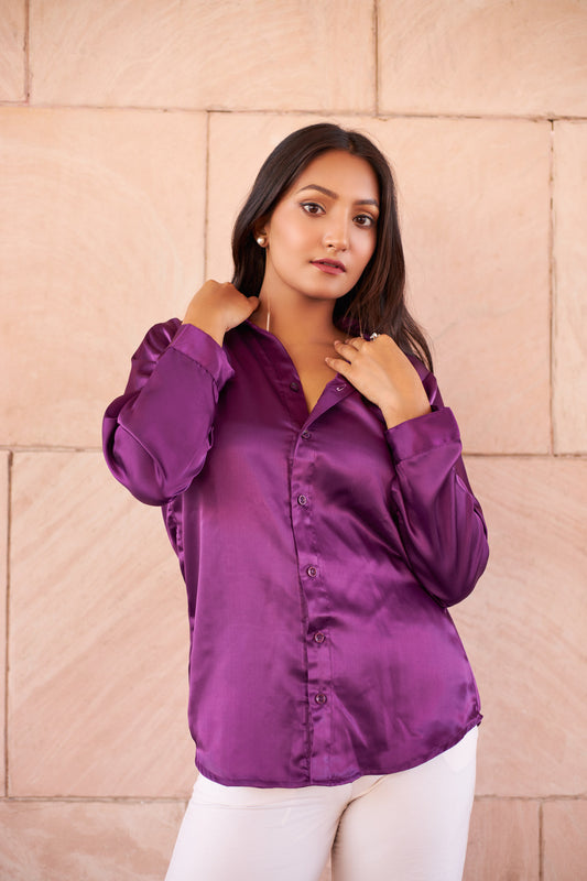 Purple Satin Shirt